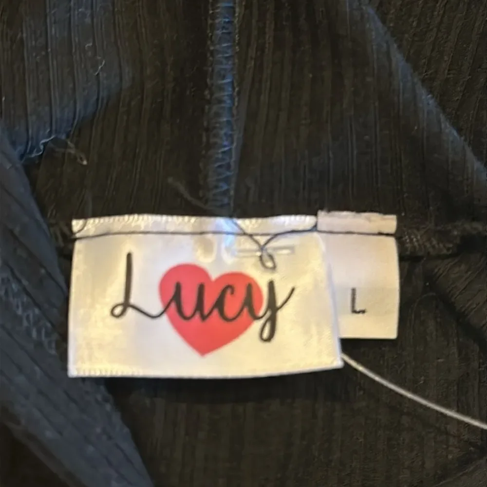 Lucy Little Girls Black Hooded Long Sleeve Top - Size L